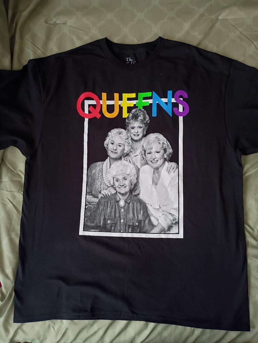 QUEENS Rainbow Letter Golden Girls Graphic Tee - Black - XL